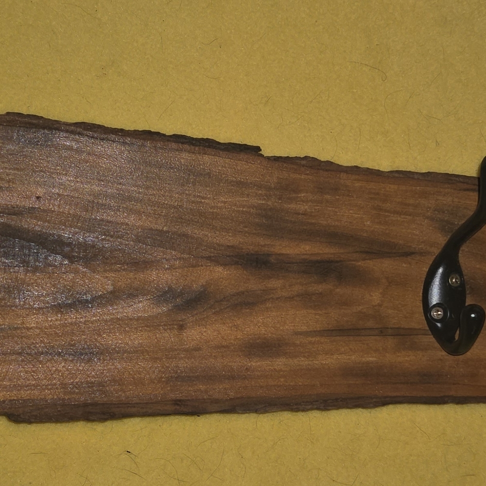 Rustic Hand•Made Live•Edge Wall Mount Coat Rack. "Spalted~Maple" 28" Long